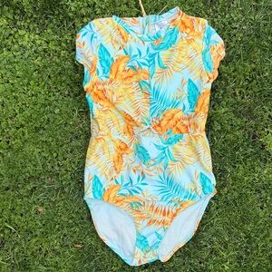 art class Orange & Teal Tropical One-Piece Swimsuit